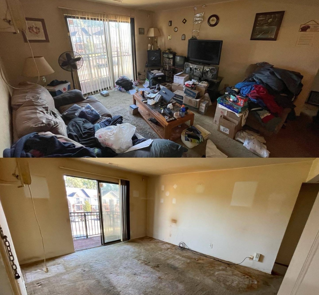 Débarras résidentiel complet, Rive-Sud de Montréal Débarras complet d'une maison, avant et après, Ramasse Vite Rive-Sud
